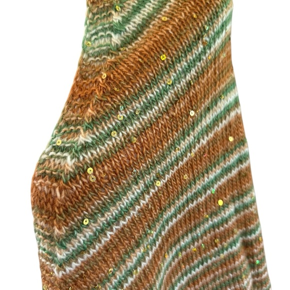 Striped Multicolor Women's handmade crocheted shawl with sequins 73” l x 32” w - Picture 2 of 8